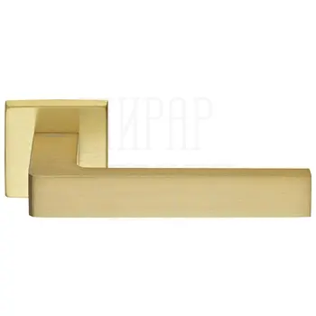 Дверная ручка на квадратной розетке Morelli Luxury 'Horizont' матовое золото