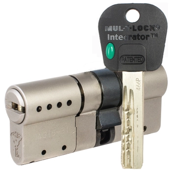 Цилиндровый механизм ключ-ключ Mul-T-Lock (Светофор) Integrator ME 62 mm (26+10+26 / 31x31 ) никель