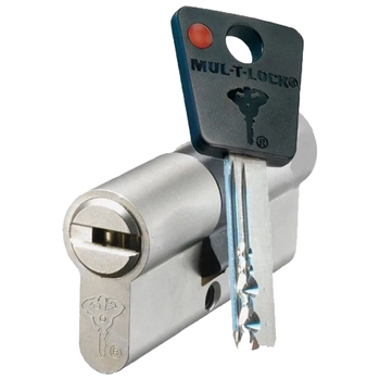Цилиндровый механизм ключ-ключ Mul-T-Lock 7x7 81 mm (28+10+43) никель + флажок