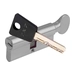 Цилиндровый механизм ключ-вертушка Mul-T-Lock 7x7 92 mm (41+10+41), никель + флажок