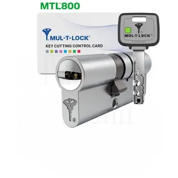 Цилиндровый механизм ключ-ключ Mul-T-Lock (Светофор) MTL800 115 mm (50+10+55) никель + флажок