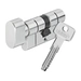 Профильный цилиндр ключ-вертушка ABUS KD6PSN Z30/K30 60 mm (25+10+25) с удлиненной шейкой ключа, никель