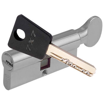 Цилиндровый механизм ключ-вертушка Mul-T-Lock 7x7 80 mm (40+10+30) никель + флажок