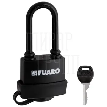 Замок Fuaro (Фуаро) навесной PL-WEATHER-3660 LS 3key BLACK удл. дужка англ. никель