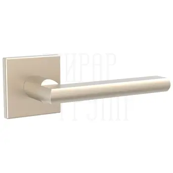 Дверная ручка Punto (Пунто) на квадратной розетке 'PLUTON' матовый никель