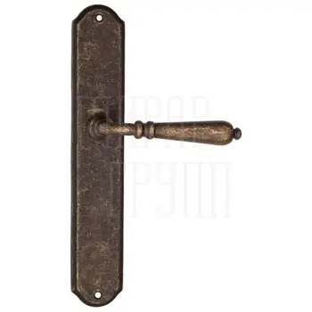 Дверная ручка Fratelli Cattini 'NAPOLI' на планке PL02 античная бронза