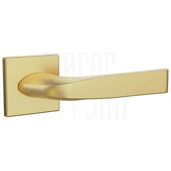 Дверная ручка Punto (Пунто) на квадратной розетке 'SATURN' сантинированное золото