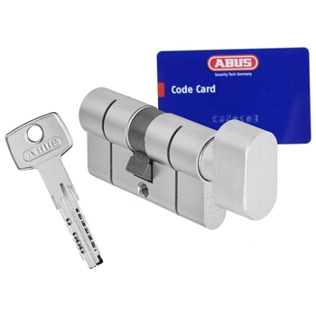 Профильный цилиндр ключ-вертушка ABUS KD10PS Z50/K50 100 mm (45+10+45) H-BOX с удлиненной шейкой ключа никель