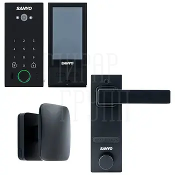 Электронный замок Sanyo D600 Usmart Go DM70 с WiFi с видеодомофоном черный