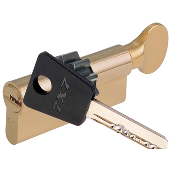 Цилиндровый механизм ключ-вертушка Mul-T-Lock 7x7 62 mm (26+10+26) латунь + шестерня