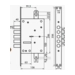Замок врезной Mottura (Моттура) сувальдный 52.783 (универсальный), схема