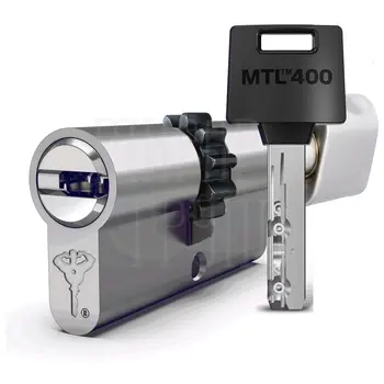Цилиндровый механизм ключ-вертушка Mul-T-Lock (Светофор) MTL400 100 mm (55+10+35) никель + шестерня