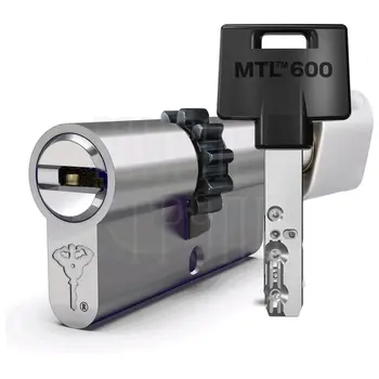 Цилиндровый механизм ключ-вертушка Mul-T-Lock (Светофор) MTL600 115 mm (45+10+60) никель + шестерня
