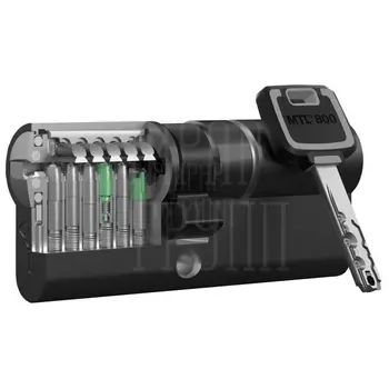Цилиндровый механизм ключ-ключ Mul-T-Lock (Светофор) MTL800 115 mm (50+10+55) черный + флажок