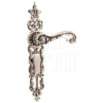 Дверная ручка на планке Class 'Jade' 1110 Svarovski серебро патинированное