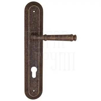 Дверная ручка Fratelli Cattini 'FARFALLA' на планке PL288 античная бронза (cyl)