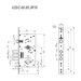 Корпус врезного Fuaro (Фуаро) замка c защёлкой V25/C-60.85.3R16, схема