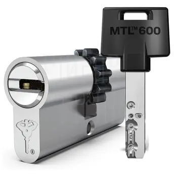 Цилиндровый механизм ключ-ключ Mul-T-Lock (Светофор) MTL600 80 mm (35+10+35) никель + шестерня