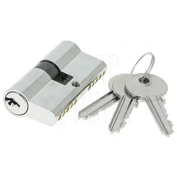Цилиндр для замка Экстреза (Extreza) AS-70 ключ-ключ 25x10x35 (30/40) полированный хром