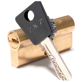 Цилиндровый механизм ключ-ключ Mul-T-Lock 7x7 86 mm (36+10+40) латунь + шестерня