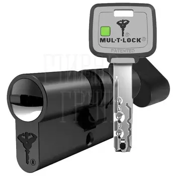 Цилиндровый механизм ключ-вертушка Mul-T-Lock (Светофор) MTL800 125 mm (45+10+70) черный + флажок