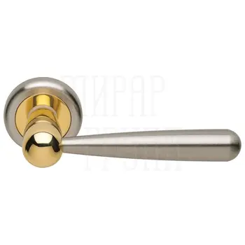 Дверные ручки на розетке Morelli Luxury 'Pinokkio' матовый никель + золото
