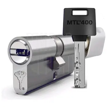 Цилиндровый механизм ключ-вертушка Mul-T-Lock (Светофор) MTL400 120 mm (35+10+75) никель + флажок