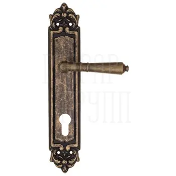 Дверная ручка Fratelli Cattini 'TOSCANA' на планке PL96 античная бронза (cyl)