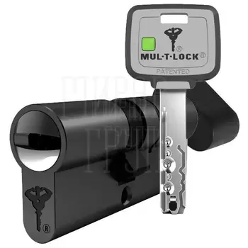 Цилиндровый механизм ключ-вертушка Mul-T-Lock (Светофор) MTL800 145 mm (75+10+60) черный + флажок