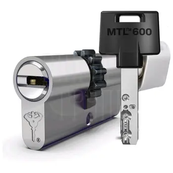 Цилиндровый механизм ключ-вертушка Mul-T-Lock (Светофор) MTL600 115 mm (50+10+55) никель + шестерня