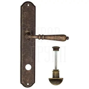 Дверная ручка Fratelli Cattini 'NAPOLI' на планке PL02 античная бронза (wc-2)