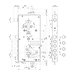 Замок врезной Mottura (Моттура) двухсистемный 54.J919M-D MyKey (правый) перекодировка с торца, схема