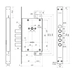 Замок врезной Cisa (Чиза) сувальдный с защёлкой NEW CAMBIO FILE 57.685.48 (тех. упаковка), схема