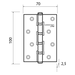 Петля универсальная Adden Bau 100X70X2.5 4BB FLO, схема