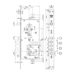 Замок Mottura (Моттура) врезной двухсистемный 54.J936M-D MyKey (правый) перекод. с торца кл. 60 мм без накл., схема