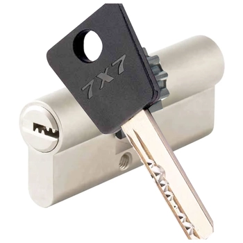 Цилиндровый механизм ключ-ключ Mul-T-Lock 7x7 91 mm (26+10+55) никель + шестерня