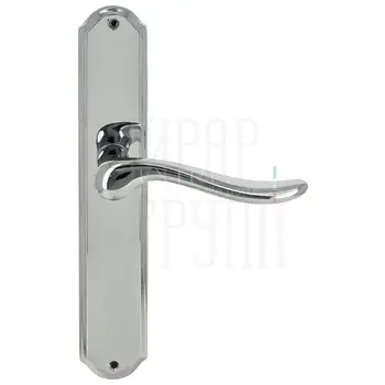 Дверная ручка Extreza 'TOLEDO' (Толедо) 323 на планке PL01 полированный хром (key)