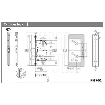 KM.002.CM.A.4.COV.BS Замок межкомнатный магнитный под цилиндр KOBLENZ Y85 с доводчиком черный