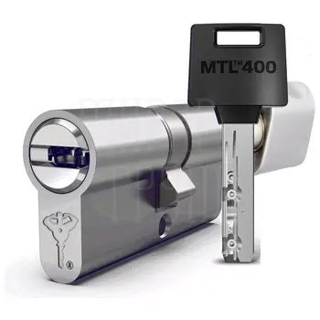 Цилиндровый механизм ключ-вертушка Mul-T-Lock (Светофор) MTL400 93 mm (48+10+35) никель + флажок