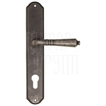 Дверная ручка Fratelli Cattini 'TOSCANA' на планке PL02 античное серебро (cyl)