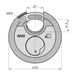 Навесной замок BASI RVS 610W 70 mm KD, схема