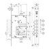 Замок врезной Mottura (Моттура) сувальдный 52.J525M-D MyKey (правый), схема