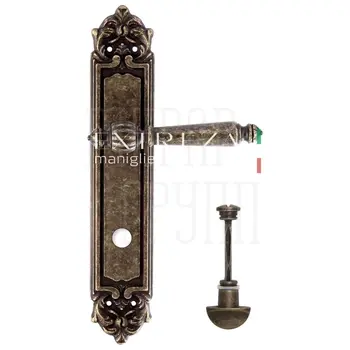 Дверная ручка Extreza 'DANIEL' (Даниел) 308 на планке PL02 античная бронза (wc)