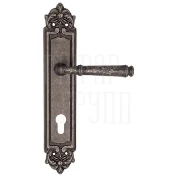 Дверная ручка Fratelli Cattini 'FARFALLA' на планке PL96 античное серебро (cyl)