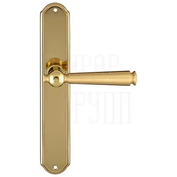 Дверная ручка Extreza 'ANNET' (Аннет) 329 на планке PL01 полированная латунь (key)