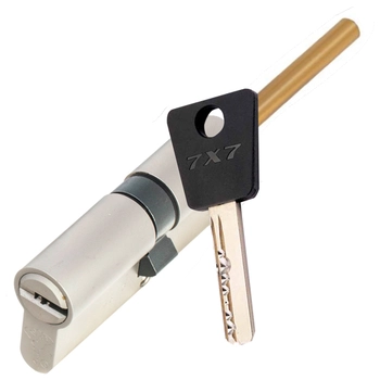 Цилиндровый механизм ключ-длинный шток Mul-T-Lock 7x7 81 mm (45+10+26) никель + флажок