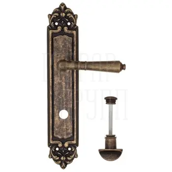 Дверная ручка Fratelli Cattini 'TOSCANA' на планке PL96 античная бронза (wc-2)
