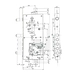 Замок Mottura (Моттура) врезной двухсистемный 54.J916M-S My Key (левый) перекод. с торца кл. 60 мм без накл., схема