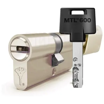 Цилиндровый механизм ключ-вертушка Mul-T-Lock (Светофор) MTL600 115 mm (70+10+35) латунь + флажок