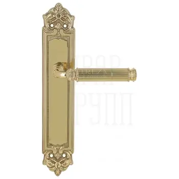 Дверная ручка Extreza 'BENITO' (Бенито) 307 на планке PL02 полированная латунь (key)